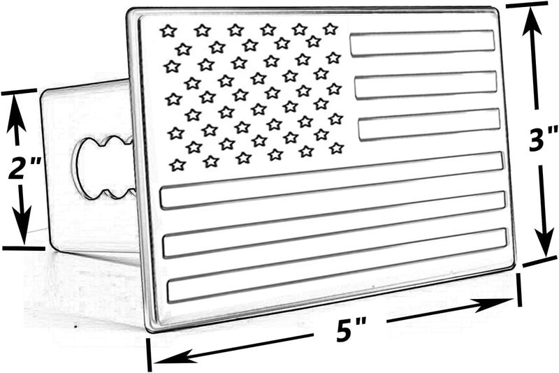 Bonrcea American Flag Metal Trailer Hitch Cover for 2 inch Receivers Matte Black - Image 4